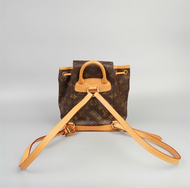 Balo LV hoa nâu viền vàng size mini +