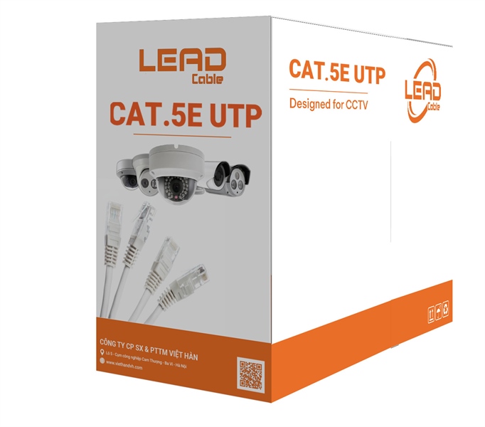 CÁP MẠNG LEAD CABLE CAT.5E UTP 25AWG PVC MÀU GHI (C=305M)