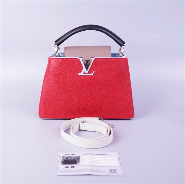 Túi LV capu đỏ lòng xanh 26cm KG+