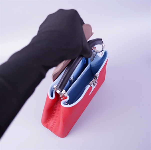 Túi LV capu đỏ lòng xanh 26cm KG+