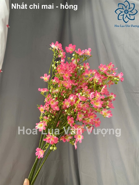 Nhất chi mai - Hồng - Hoa cành dài - Hoa Lụa Vân Vượng