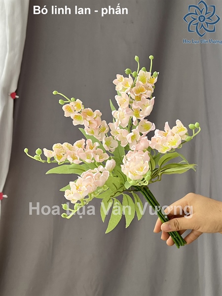 Bó linh lan mới - phấn - Hoa cành ngắn - Hoa Lụa Vân Vượng
