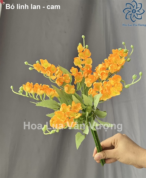 Bó linh lan mới - cam - Hoa cành ngắn - Hoa Lụa Vân Vượng