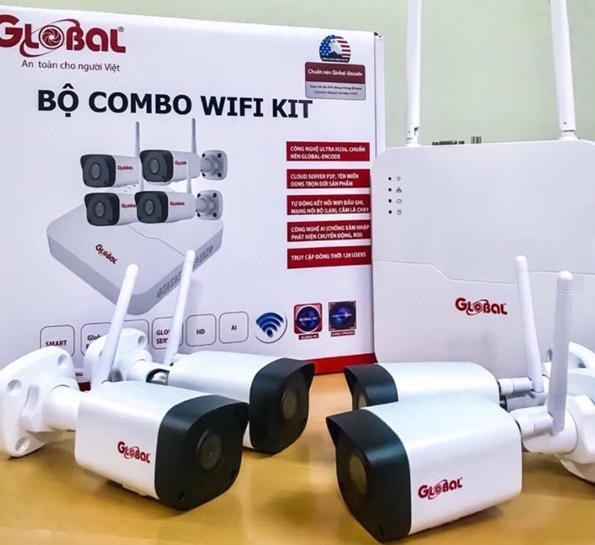 Bộ KIT WIFI GLOBAL 4 Kênh (1 đầu + 4 mắt)