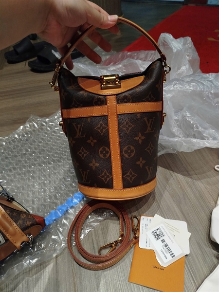 Túi LV duffle hoa nâu 14cm (HC)+