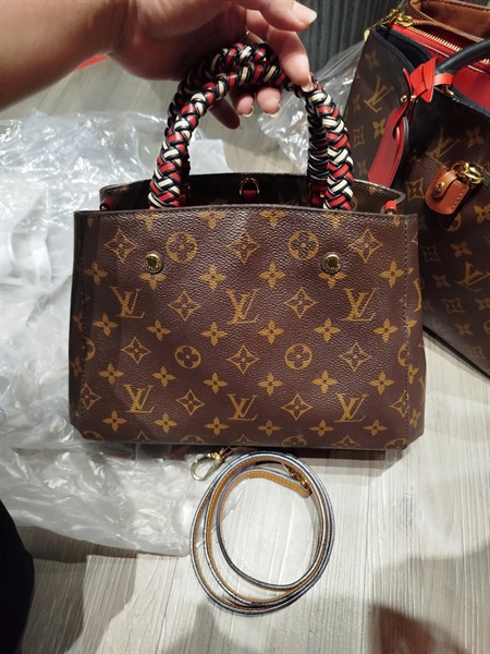 Túi LV hoa nâu quai xoắn sz 26cm (HC)+