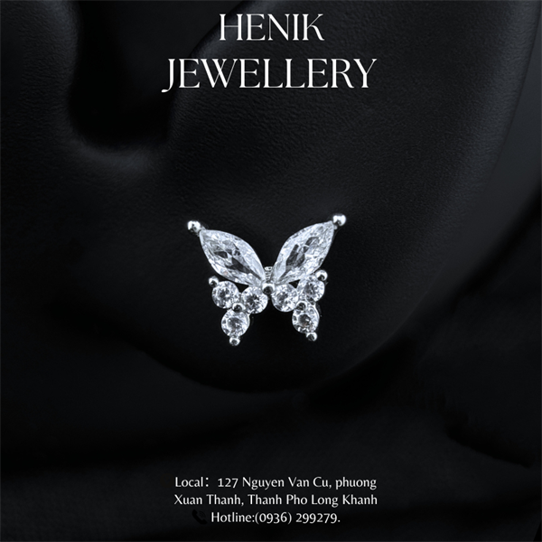 2.2 BUTTERFLY SHAPED GEMS EARRING - STAINLESS STEEL