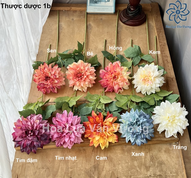 Thược dược 1b - Hoa cành dài - Hoa Lụa Vân Vượng