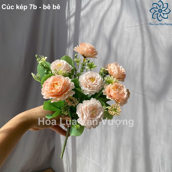 Cúc kép 7b - bê - Hoa cành ngắn - Hoa Lụa Vân Vượng