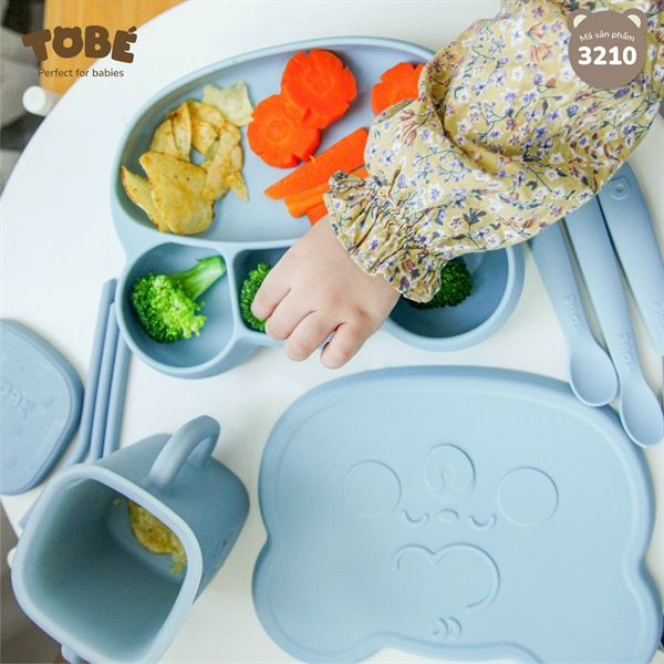 Khay ăn dặm gấu Eco Silicone Tobe