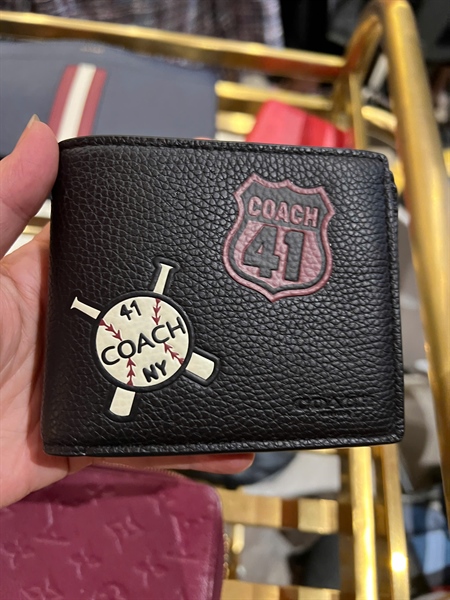 Ví Coach đen in hình KG+