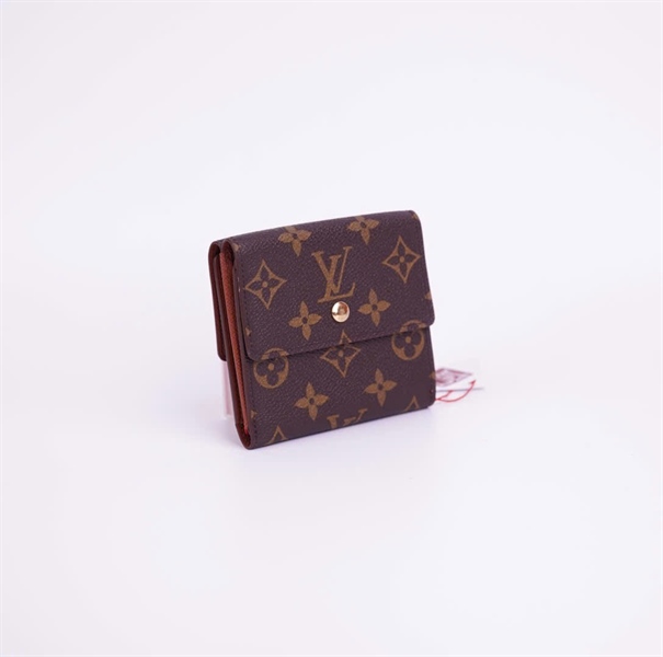 Ví LV hoa nâu vuông lòng nâu +