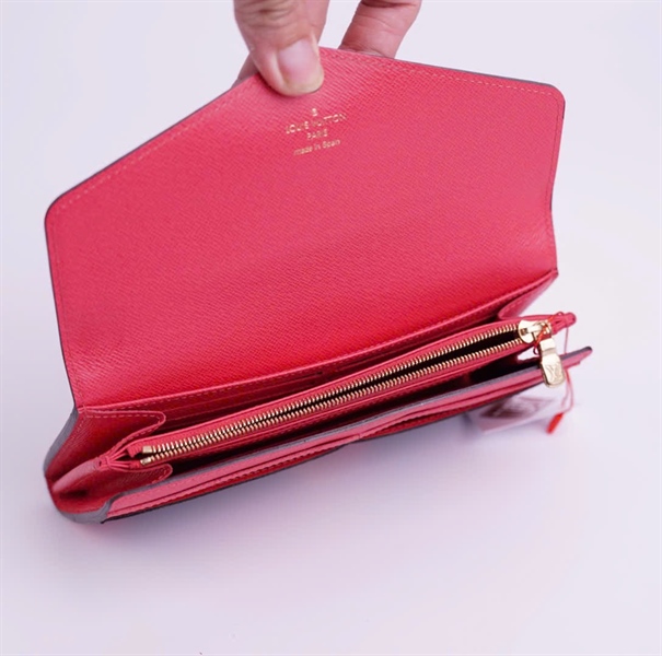 Ví LV đỏ hoa nâu in hươu+