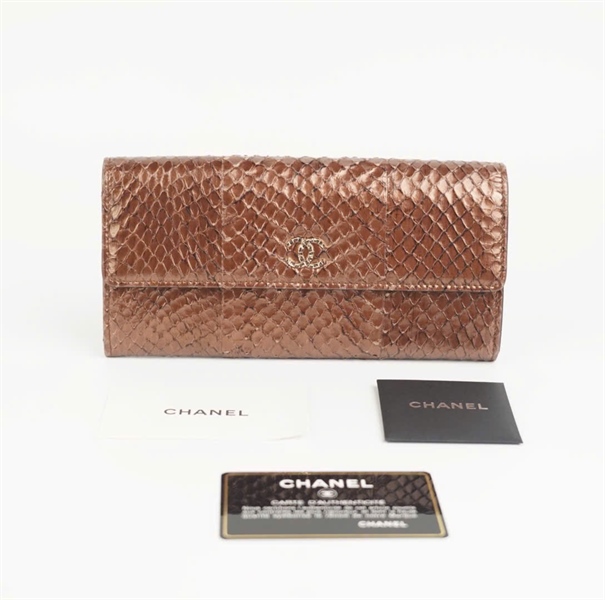 Ví Chanel da trăn vàng đồng (code 13310300) KG+