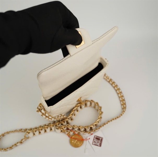 Túi Chanel Coco trắng size 18 (Code C8PALL 1K) KG+