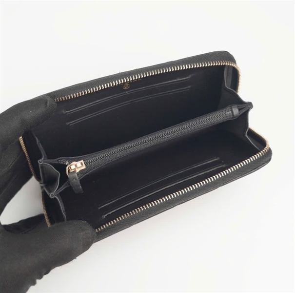 Ví Chanel đen khóa zip (Code 24567666) KG+