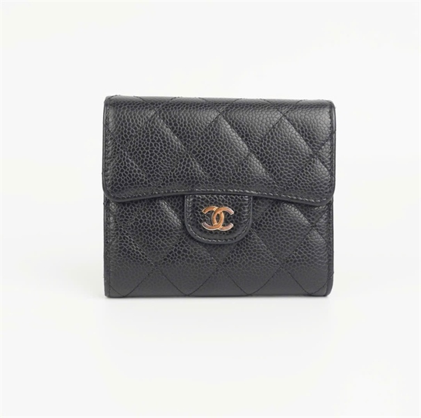 Ví Chanel đen gập 3 lòng nâu ( code 28790734) KG+