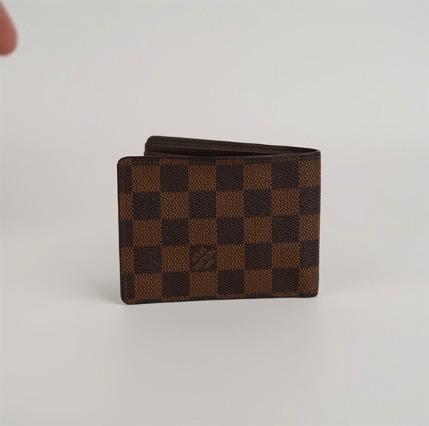 Ví LV gập 2 ô vuông nâu +