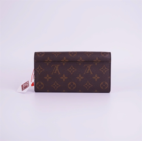 Ví LV hoa nâu lòng nâu nút vàng +