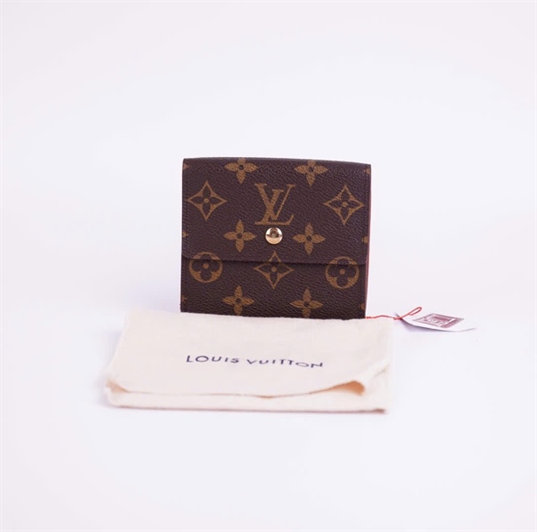 Ví LV hoa nâu vuông lòng nâu +