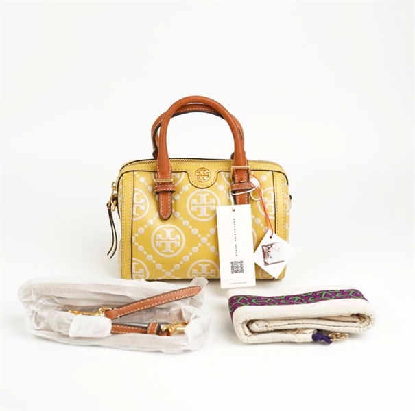 Túi Tory Burch trống màu vàng size 18 KG+