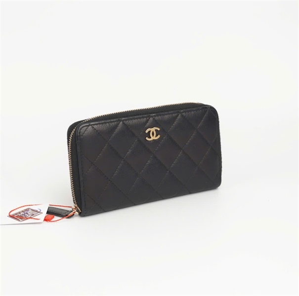 Ví Chanel đen khóa zip (Code 24567666) KG+