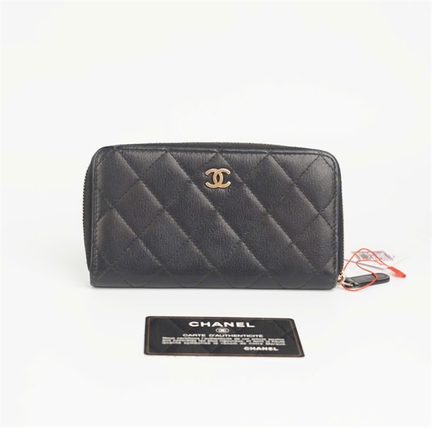 Ví Chanel đen khóa zip (Code 24567666) KG+