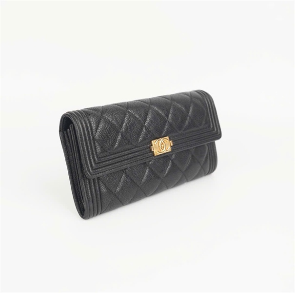 Ví Chanel đen lòng xanh rêu (Code 2291035) KG+