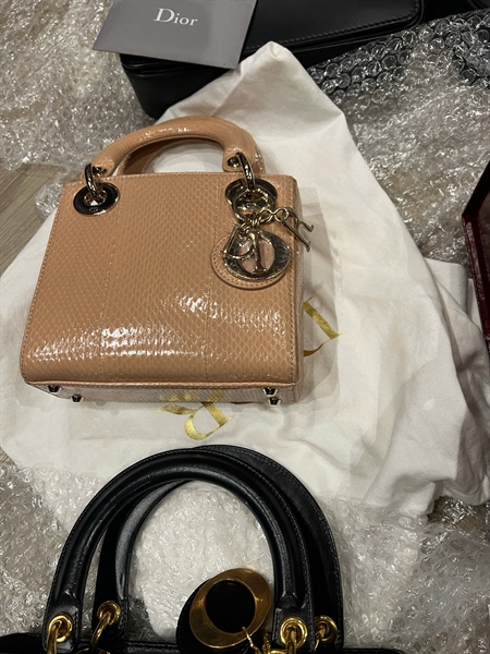 Túi Dior Lady da trăn màu nude size mini (BQ) KG+