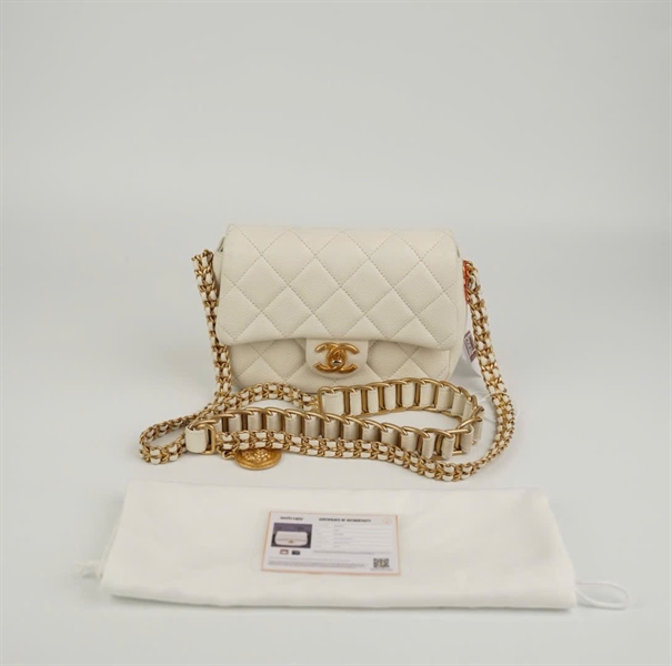 Túi Chanel Coco trắng size 18 (Code C8PALL 1K) KG+