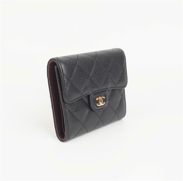 Ví Chanel đen gập 3 lòng nâu ( code 28790734) KG+