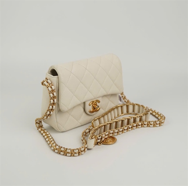 Túi Chanel Coco trắng size 18 (Code C8PALL 1K) KG+