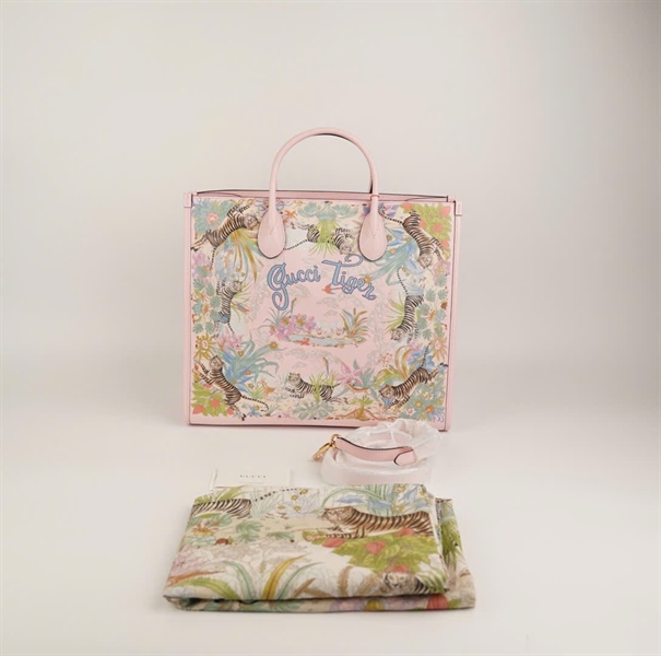 Túi GG tote hồng in hình tiger size 37 (HC) +