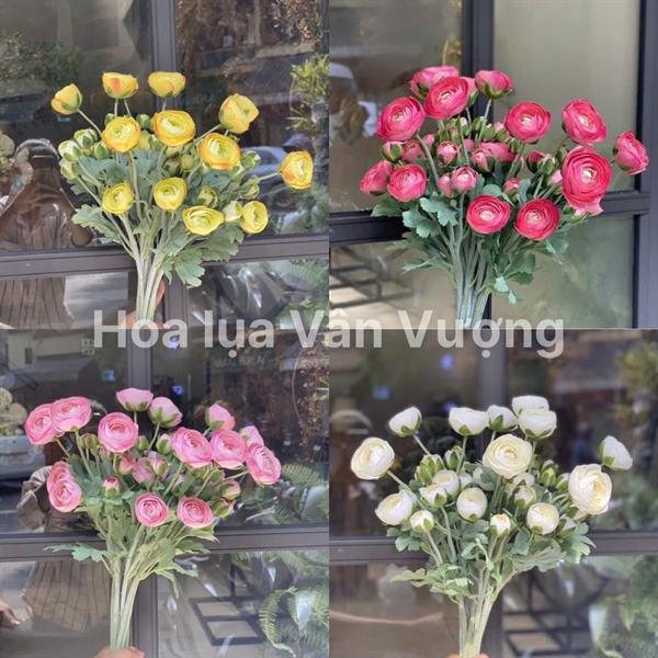 Trà 5b - Trắng - Hoa cành dài - Hoa Lụa Vân Vượng