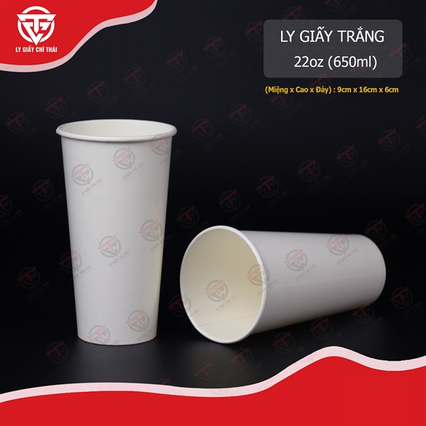 Ly Giấy Trắng 22oz (650ml)