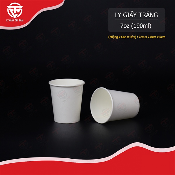 Ly Giấy Trắng 6.5oz (180ml)