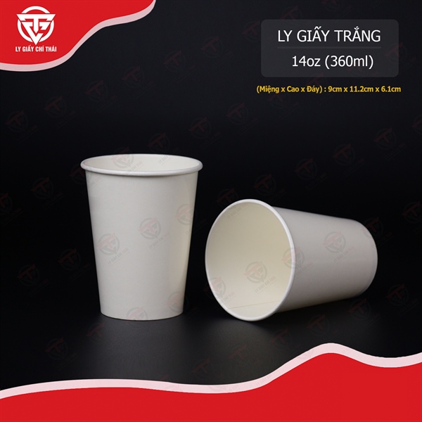 Ly Giấy Trắng 14oz (360ml)