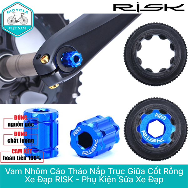 Vam Nhôm Tháo Nắp Trục Giữa Cốt Rỗng Xe Đạp RISK – Nhẹ, Bền, Không Làm Xước Đùi Đĩa