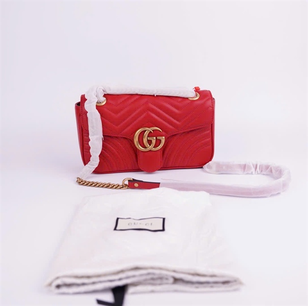 Túi GG marmont đỏ (D030263642) size 26 (BMC) +