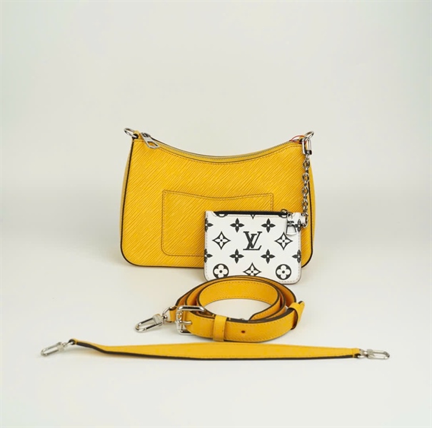 Túi LV Marelle màu vàng 2 strap kèm ví trắng hoa đen size 25 (BMC) +