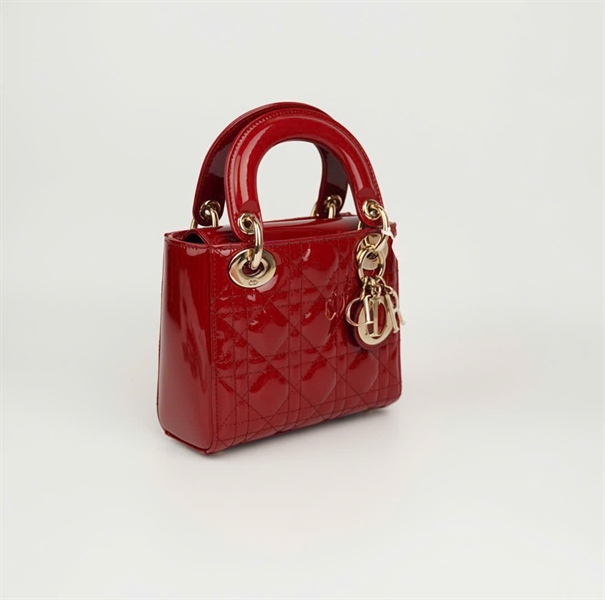 Túi Dior Lady đỏ bóng size mini (BMC) +