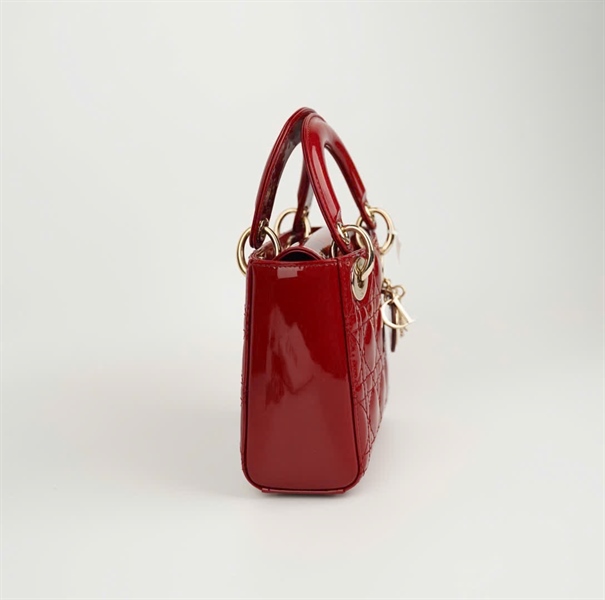Túi Dior Lady đỏ bóng size mini (BMC) +