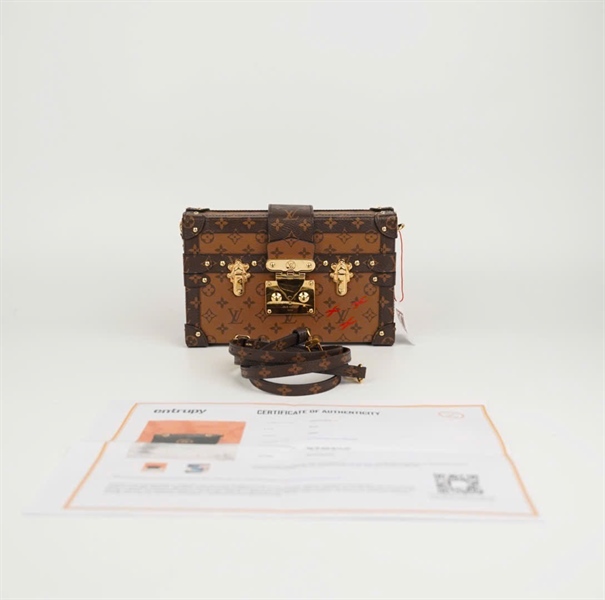 Túi LV trunk hoa nâu viền nâu size 20 +