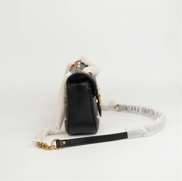 Túi GG Marmont Handle đen đính ngọc trai size 25 (BMC) +