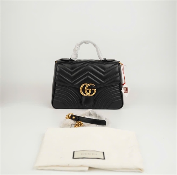 Túi GG Marmont Handle đen size 27 (BMC) +