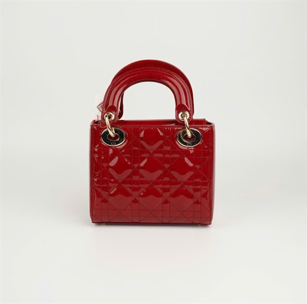 Túi Dior Lady đỏ bóng size mini (BMC) +