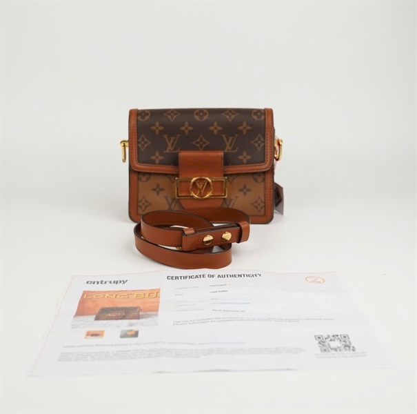 Túi LV dauphine hoa nâu size 20cm (HC) +