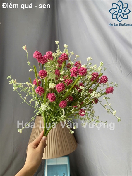 Điểm quả - sen - Hoa cành dài - Hoa Lụa Vân Vượng