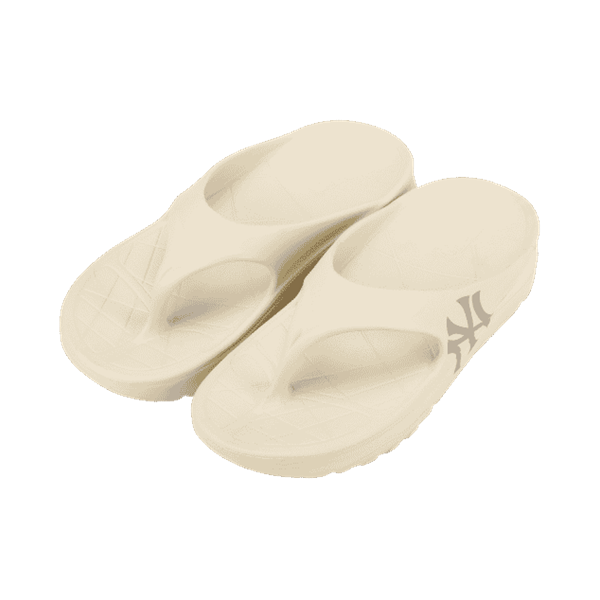 DÉP MLB KOREA CHUNKY SLIDER FLIP-FLOP NY MÀU KEM tại Một Chiếc Dép