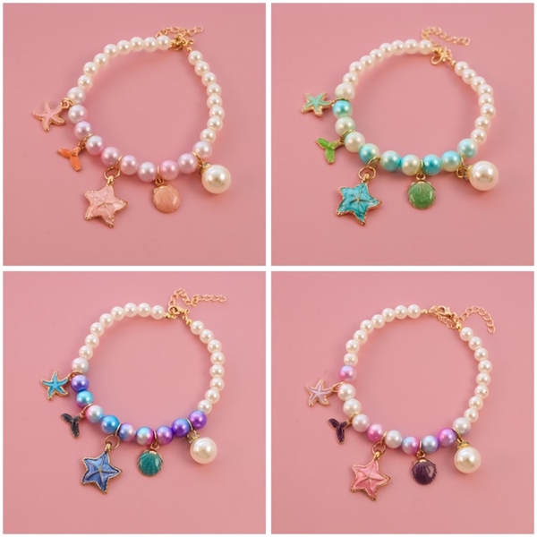 PU - Vòng cổ ngọc trai họa tiết biển cả M(25-31cm)